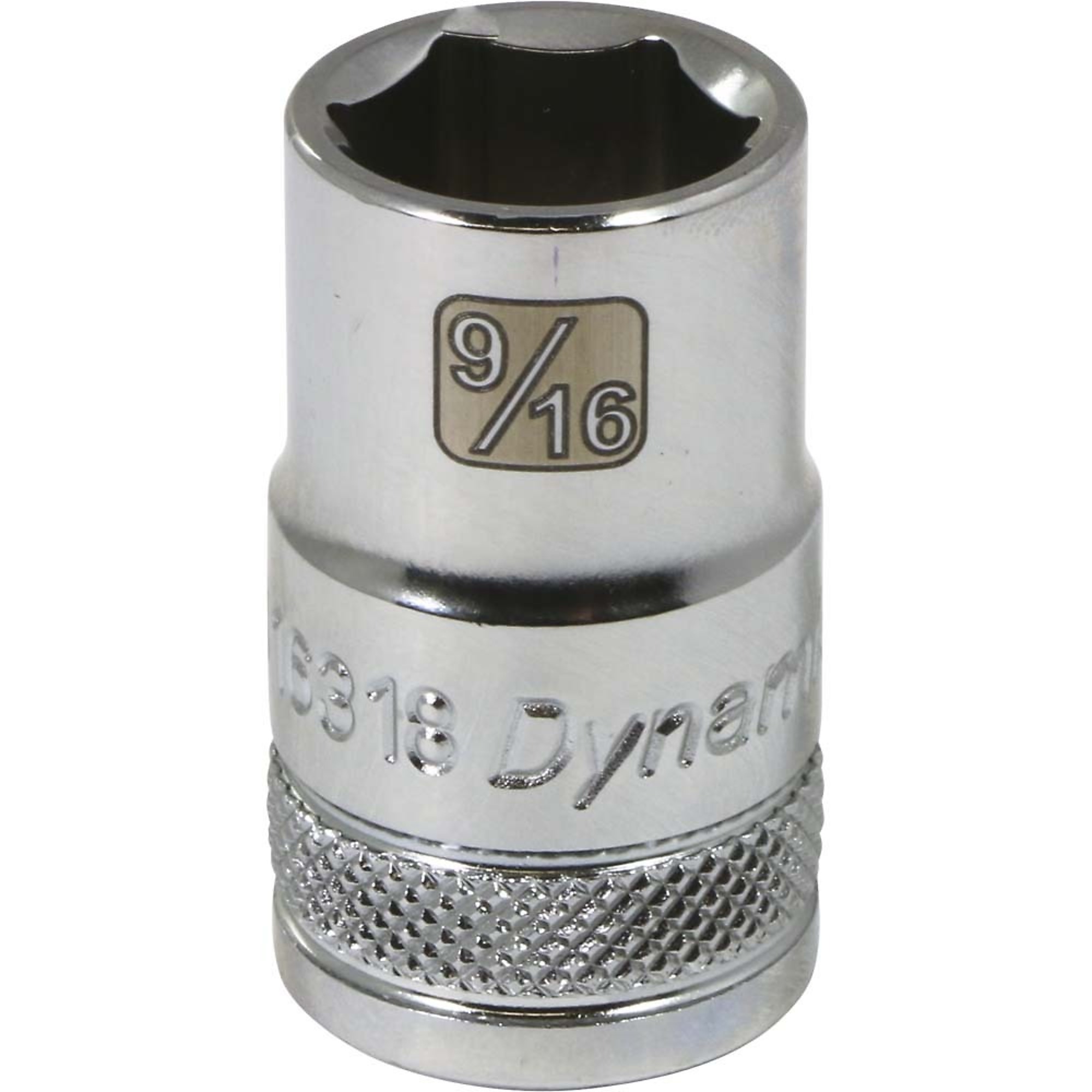 Dynamic Tools 1/2" Drive 6 Point SAE, 9/16" Standard Length, Chrome Finish Socket